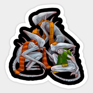 Neomorphs in scarves Sticker